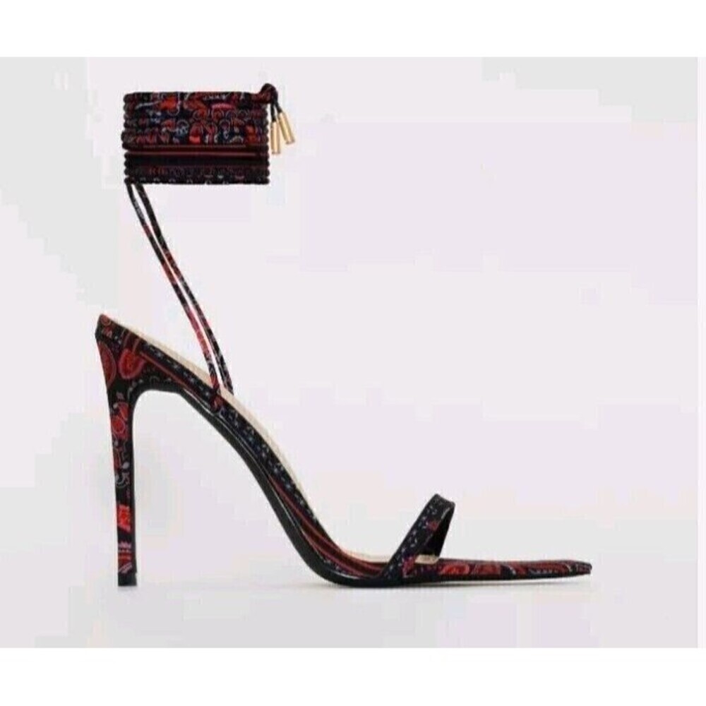 Simmi London Shoes Lace Up Leg Heels Size 6 Estella 1 Claremont Twins Paisley
